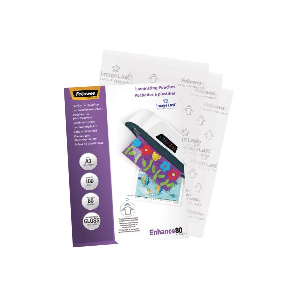 FELLOWES Pochettes à plastifier A3 5306207 brillant, 80my 100 pcs.