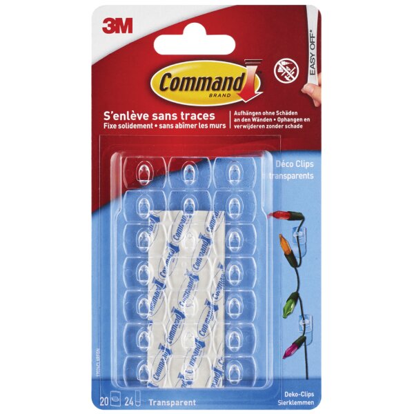 3M Command Deko-Clip, Kunststoff, Gr&ouml;sse: XS, transparent