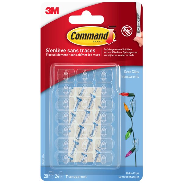3M Command Deko-Clip, Kunststoff, Gr&ouml;sse: XS, transparent