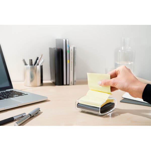 Post-it Z-Notes Spender, schwarz transparent, bestückt