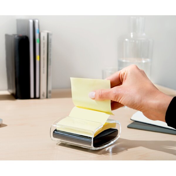 Post-it Z-Notes Spender, schwarz transparent, bestückt