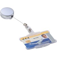 DURABLE Porte-badge chromé, argent-métallique