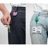 DURABLE Porte-badge avec enrouleur, oval, noir