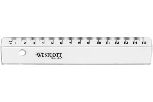 WESTCOTT Kunststofflineal 15cm E10150 BP