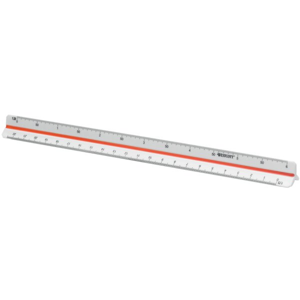 WESTCOTT Dreikant-Massstab Ingenieur, aus Kunststoff, weiss