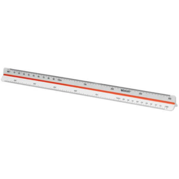 WESTCOTT Dreikant-Massstab Ingenieur, aus Kunststoff, weiss