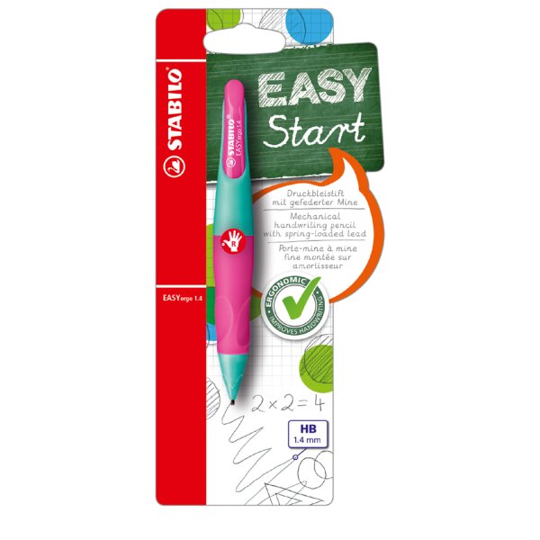 STABILO Porte-mines EASYergo 1.4, turquoise/rose fluo