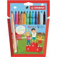 STABILO Feutre Trio A-Z, étui en carton de 24