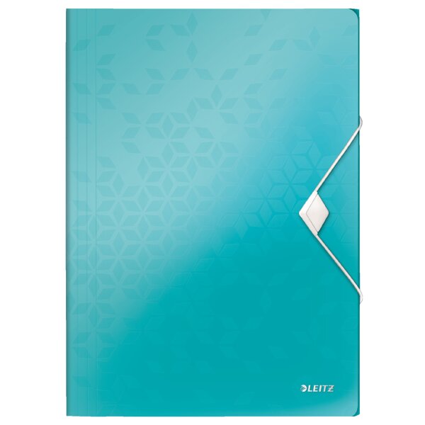 LEITZ Eckspannermappe WOW, DIN A4, PP, eisblau