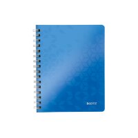 LEITZ Spiralbuch WOW PP A5 46390036 blau 80 Blatt