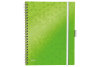 LEITZ Spiralbuch WOW PP A4 4645-00-54 grün 80 Blatt