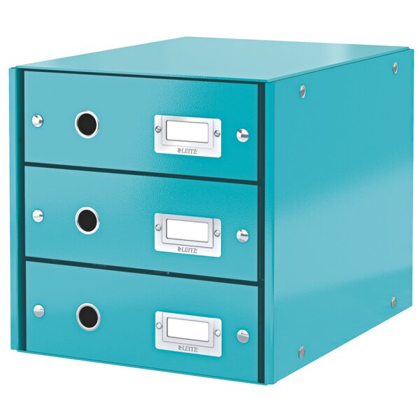 LEITZ Schubladenbox Click & Store WOW, 3 Schübe, eisblau
