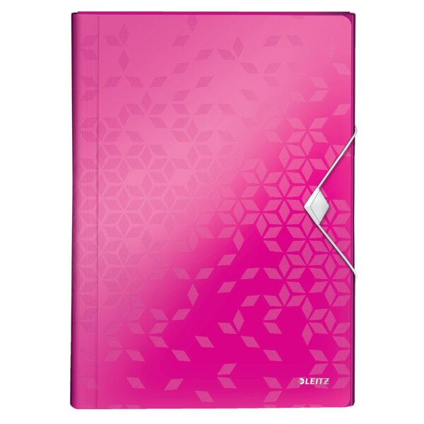 LEITZ Fächermappe WOW, A4, PP, 6 Fächer, pink