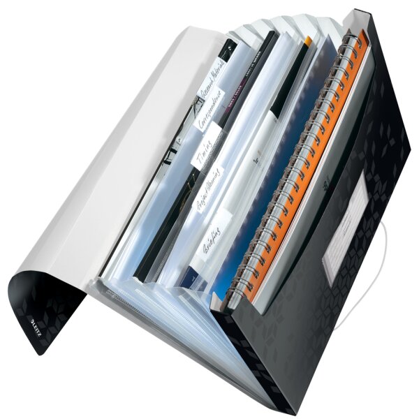 LEITZ F&auml;chermappe WOW, A4, PP, 6 F&auml;cher, blau