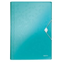 LEITZ Fächermappe WOW, A4, PP, 6 Fächer, eisblau