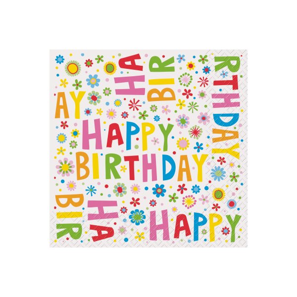 STEWO Servietten 25x25cm 2573923660 Happy Birthday 20 Stück