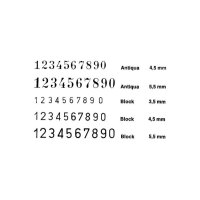 REINER Tampon nombres RH201025 bloc 4,5mm