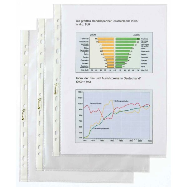 HETZEL Pochette perforée Economic, A4, PP, grainé