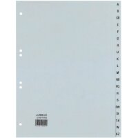 HETZEL Kunststoff-Register, A-Z, A4, PP, 20-teilig, grau