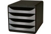 EXACOMPTA Schubladenbox schwarz 310438D 4 Fächer