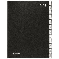 PAGNA Pultordner, DIN A4, 12 Fächer, 1 - 12 Jan. - Dez.