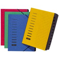 PAGNA Ordnungsmappe, DIN A4, aus Karton, 12 Fächer, rot