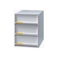 STYRO Schubladenbox grau 21109680 3 Fächer, styro-Modul