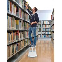 WEDO Tabouret marchepied, en métal, RAL 7012, gris