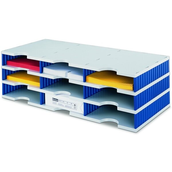 STYRO Ablagesystem styrodoc trio 268-03031.38 grau/blau 9 Fächer