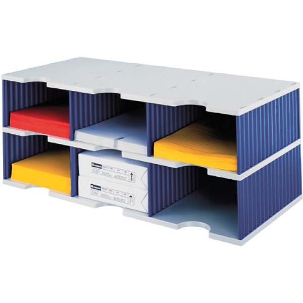 STYRO Système class.styrodoc jumbo 268-03221.38 gris/bleu 6 compartiments