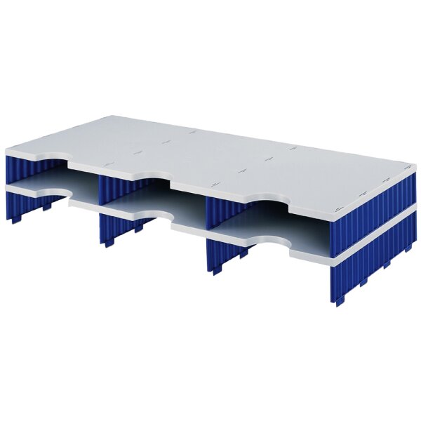 styro Aufbaueinheit styrodoc trio, 6 F&auml;cher, blau grau