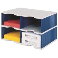 styro Grundeinheit styrodoc duo, 4 Fächer, blau grau