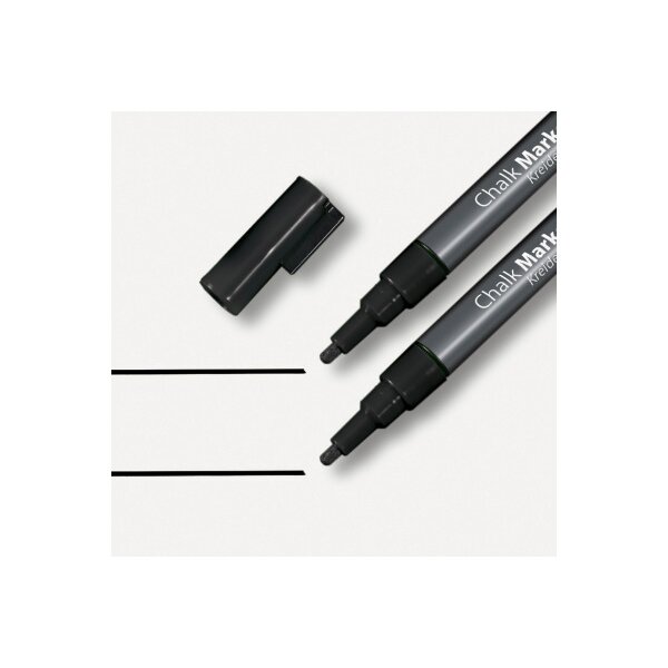 SIGEL Kreidemarker 1-2mm BA177 schwarz 2 Stück