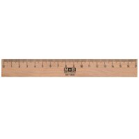 M+R Holzlineal, 170 mm, Buche, mit Metalleinlage