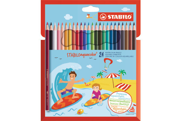 STABILO aquacolor Kids Design 16246 Etui, couleurs ass. 24 pcs.