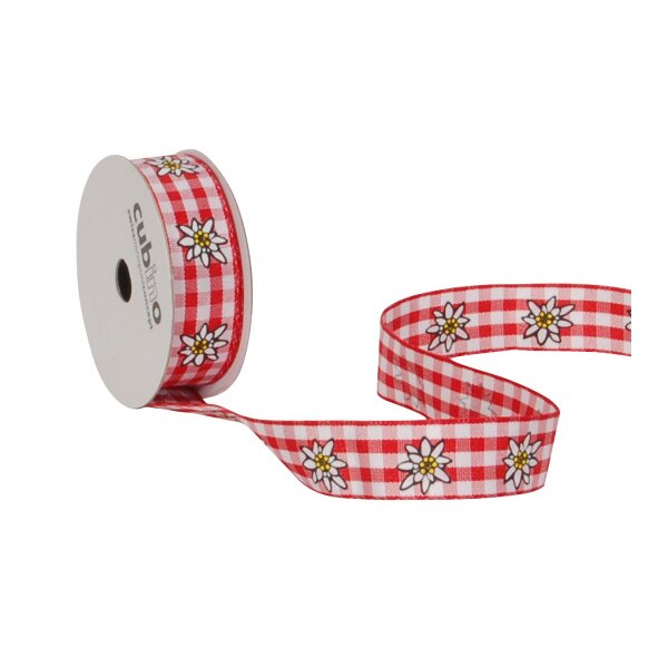 SPYK Bande Cubino 15mm/3m 1324.1554 rouge/blanc edelweiss
