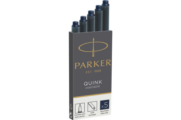 PARKER Cart. dencre Quink Z 44 1950385 noir et bleu 5 pcs.