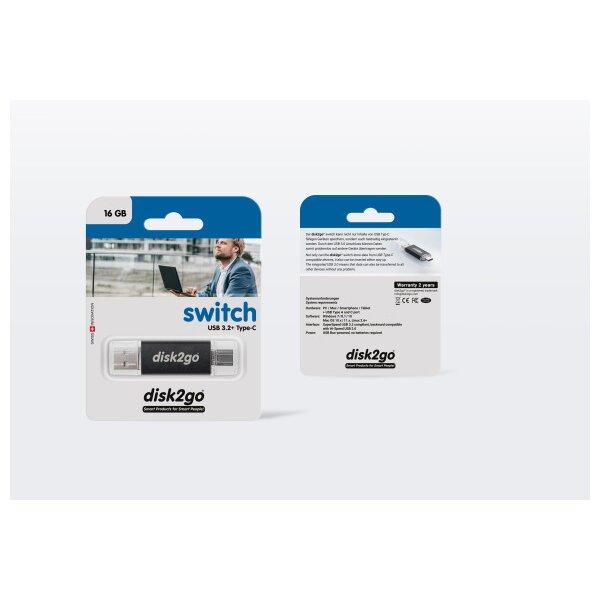DISK2GO USB-Stick switch 16GB 30006591 Type-C USB 3.1 Type-A USB 3.0