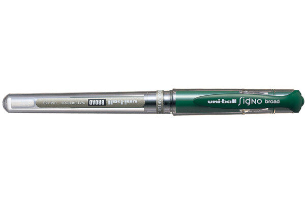 UNI-BALL Signo Broad 1mm UM-153 GREEN grün