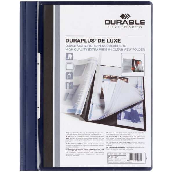 DURABLE Schnellhefter DURAPLUS de Luxe, DIN A4, dunkelblau