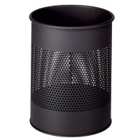 DURABLE Corbeille METAL, ronde,15 litres, noir