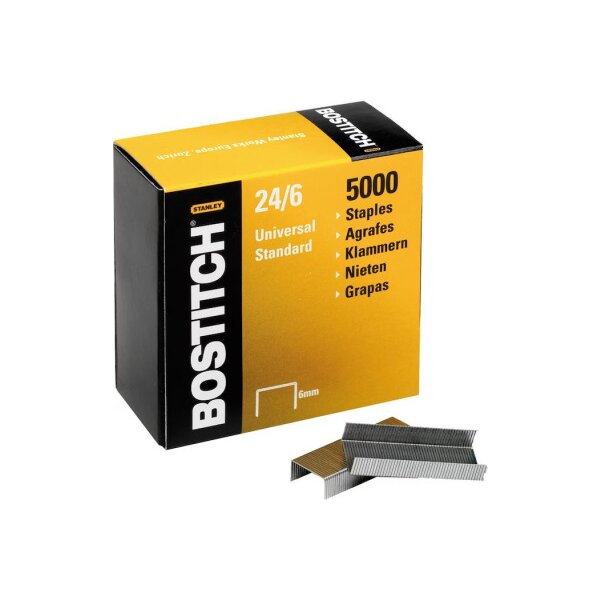 BOSTITCH Agrafes 24/6 mm 2465MGAL 5000 pièces