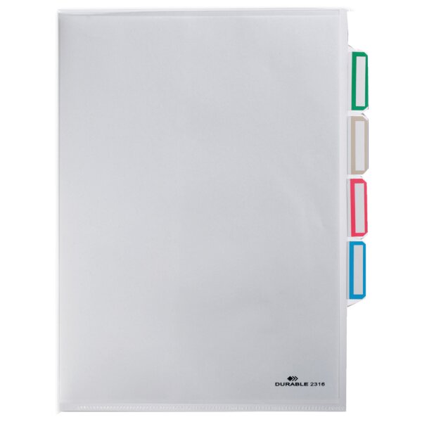 DURABLE Pochette dorganisation, A4, en PP, transparent