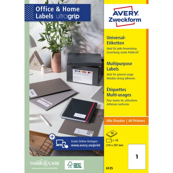 AVERY Zweckform Universal-Etiketten Office&amp;Home, 70 x 36 mm
