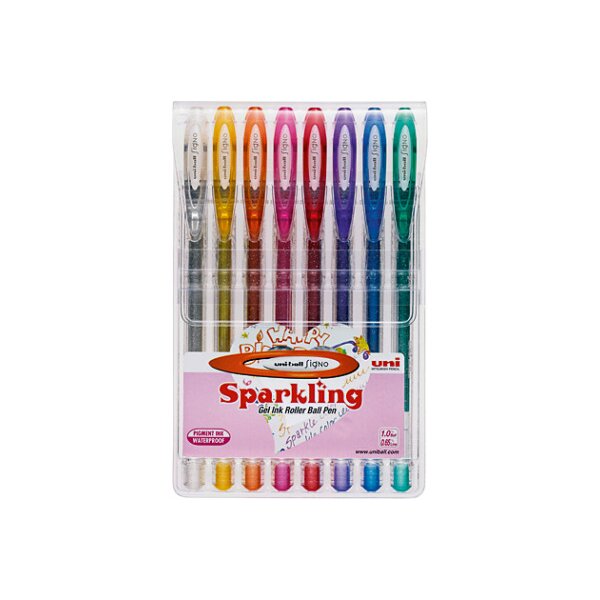 UNI-BALL Signo Sparkling 1mm UM-120SP.8C 8 couleurs étui