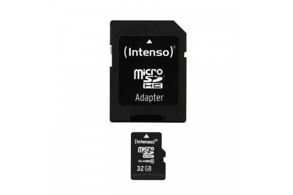 Carte Mémoire Micro SD 32Go Intenso avec adaptateur SD-SDHC - 3413480–