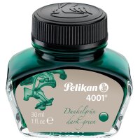 Pelikan Tinte 4001 im Glas, dunkelgrün, Inhalt: 30 ml
