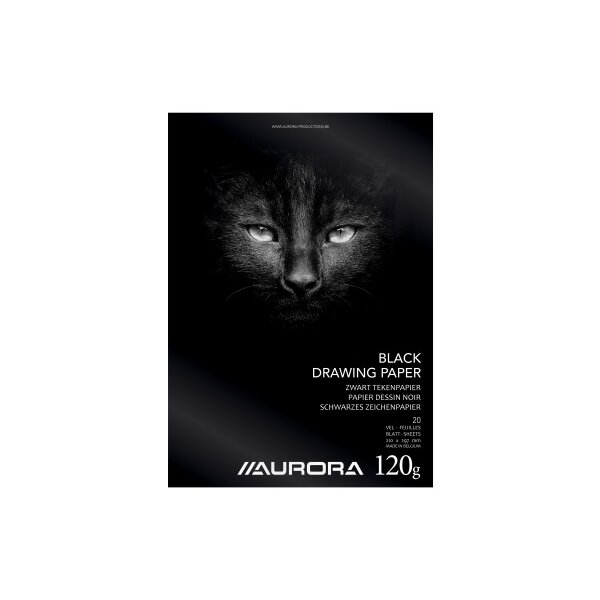 AURORA Zeichenblock A4 BL43 schwarz, 120g 20 Blatt
