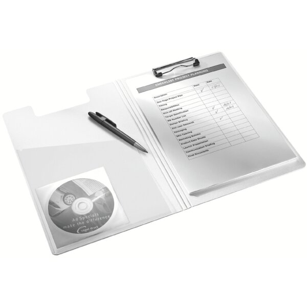 LEITZ Klemmbrett-Mappe WOW, DIN A4, Polyfoam, pink
