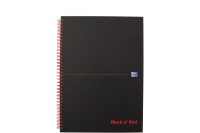 OXFORD Buch Black n Red A4 400047609 kariert, 90g 70 Blatt
